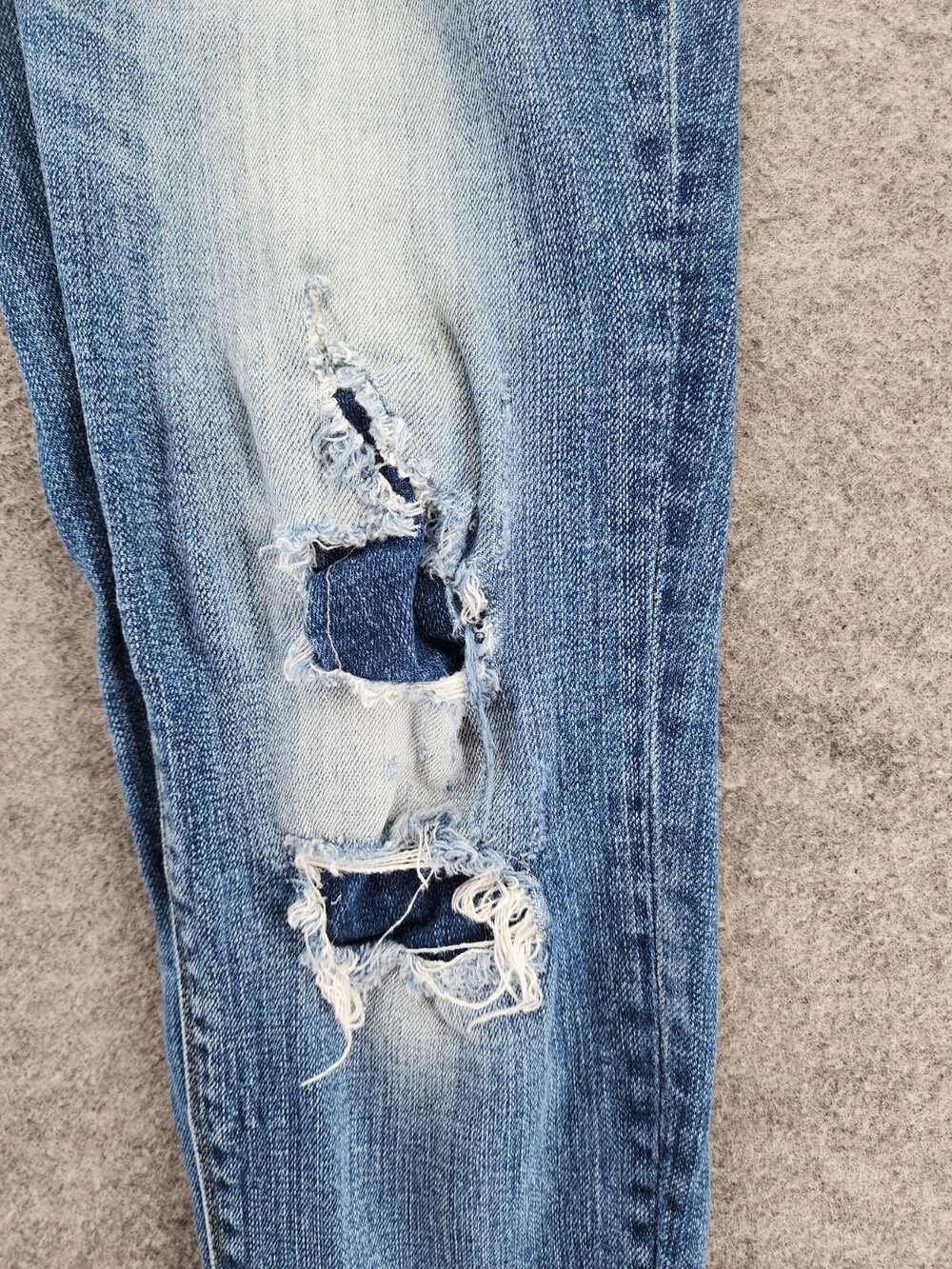 Daytrip Jeans Womens 27 Lynx Ankle Skinny Distressed Blue Denim Raw Cuff - Picture 4 of 11